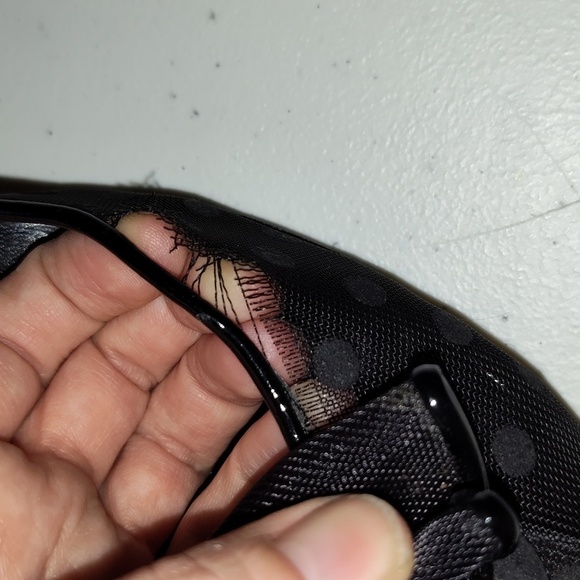 Kate Spade Didi Mesh Polka Dot PeepToe Size 9 black - Picture 3 of 12